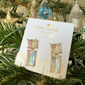 ♠️ KATE SPADE Sparkling Iridescent Crystal Pierced Earrings